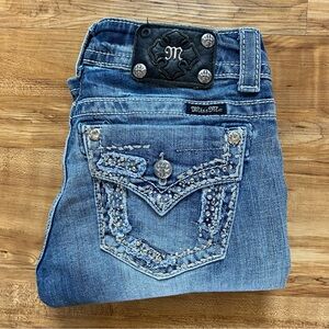 MISS ME 27 Easy Boot Low Rise Embellished Jeans Bling Rockabilly: Rare Pocket